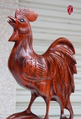 越南红木鸡摆件 传统工艺与生肖文化的完美融合