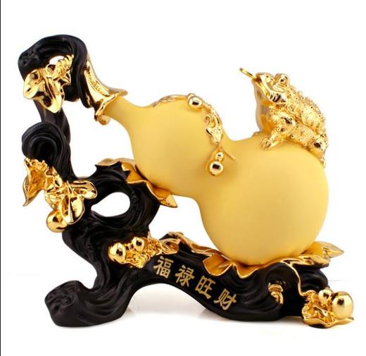金葫芦招财摆件 树脂工艺融合中式美学的多功能家居装饰