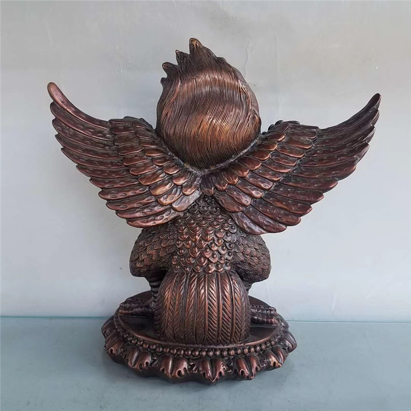 黄铜大鹏鸟摆件 融合传统与现代的多功能茶台装饰